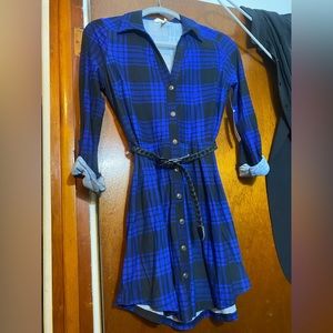 Royal Blue Plaid Dress